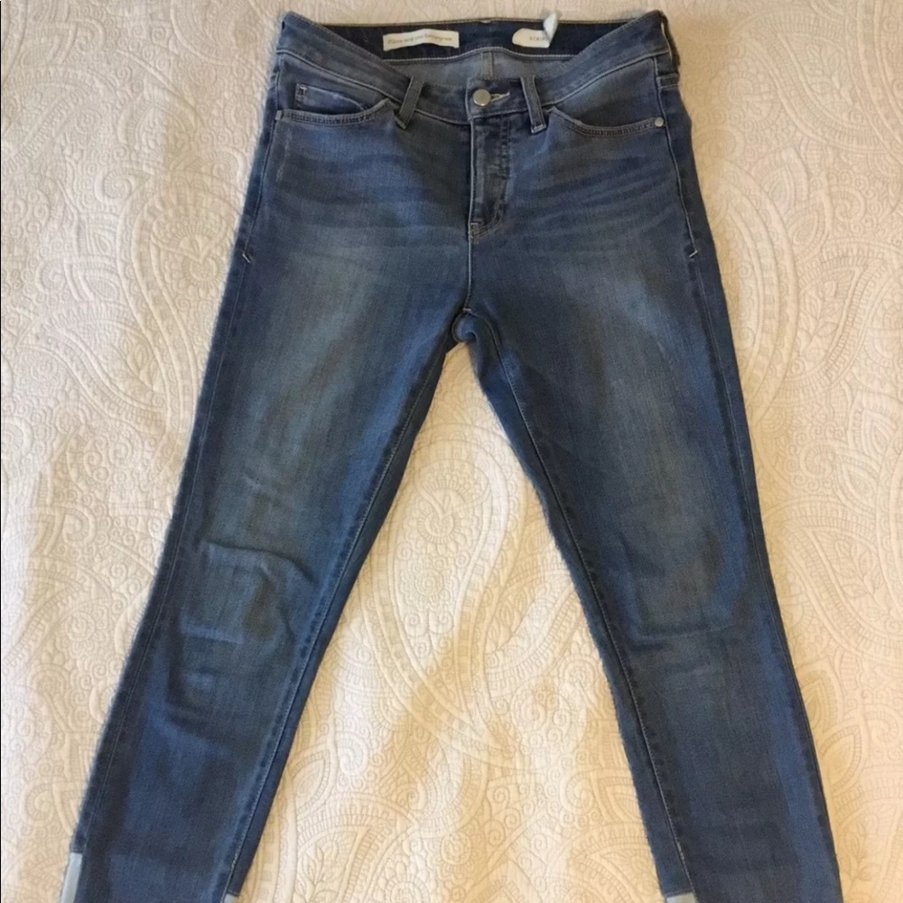 Anthropologie colorblock patch jeans pilcro